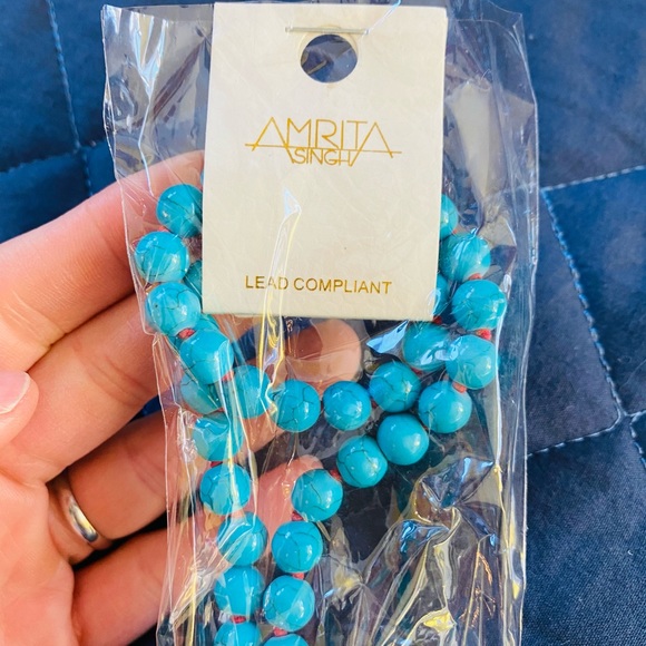 NWT Designer Amarita Singh’s Genuine Turquoise Necklace - Picture 3 of 3
